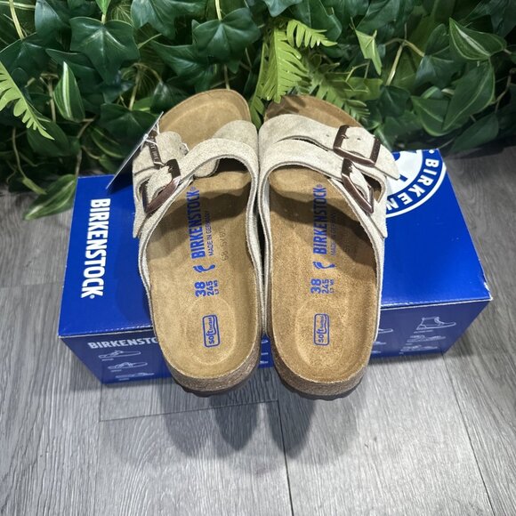 BIRKENSTOCK Arizona Suede Soft Footbed Regular  Sandals Taupe New 45 M 12 main image 4